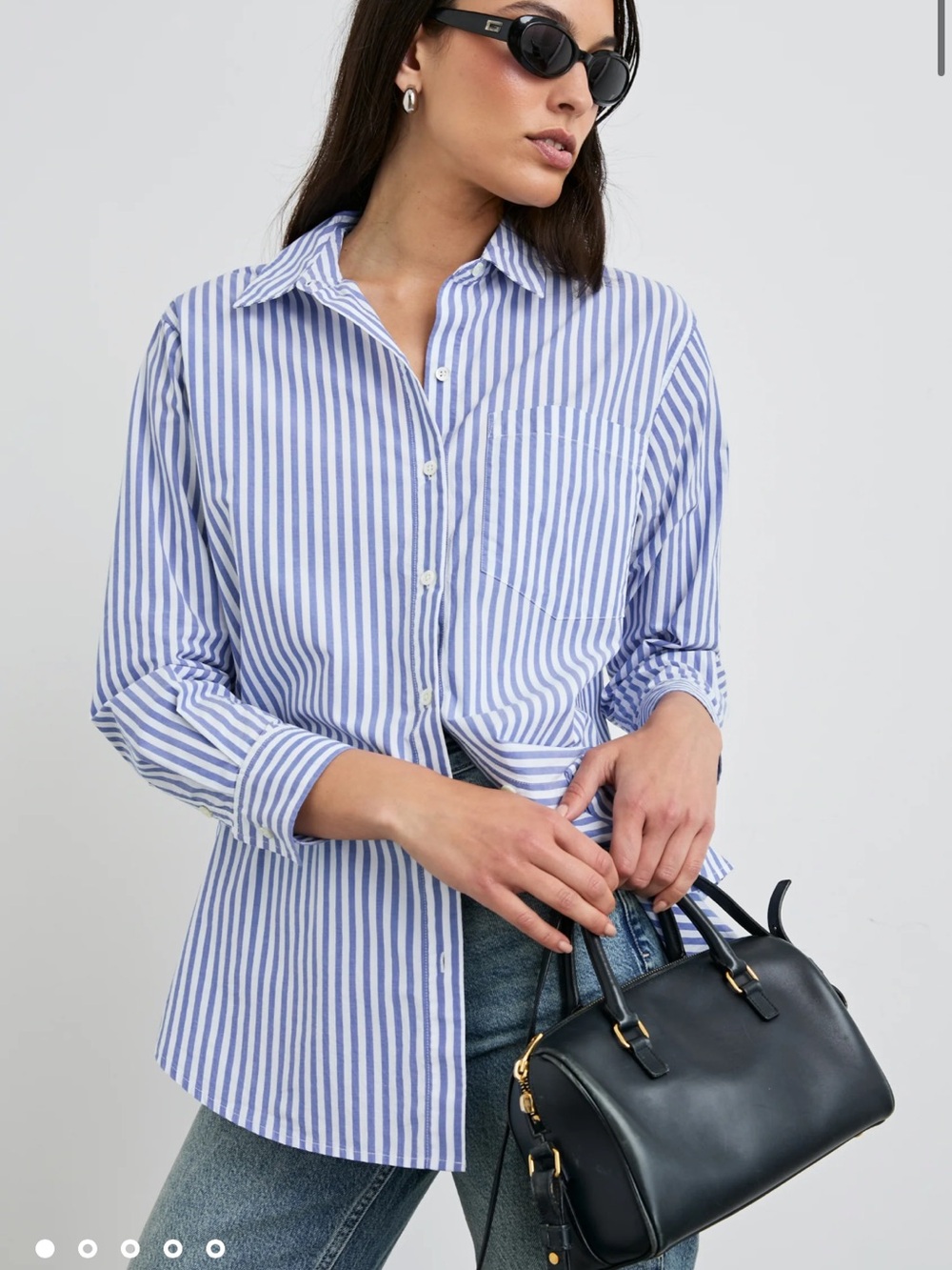 Rails Blue and White Striped Button-Down Shirt